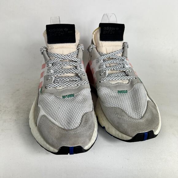 Adidas Nite Jogger Sneakers Women's 7.5 White Gray Lace Up Running Shoes EG9232 - Picture 4 of 10